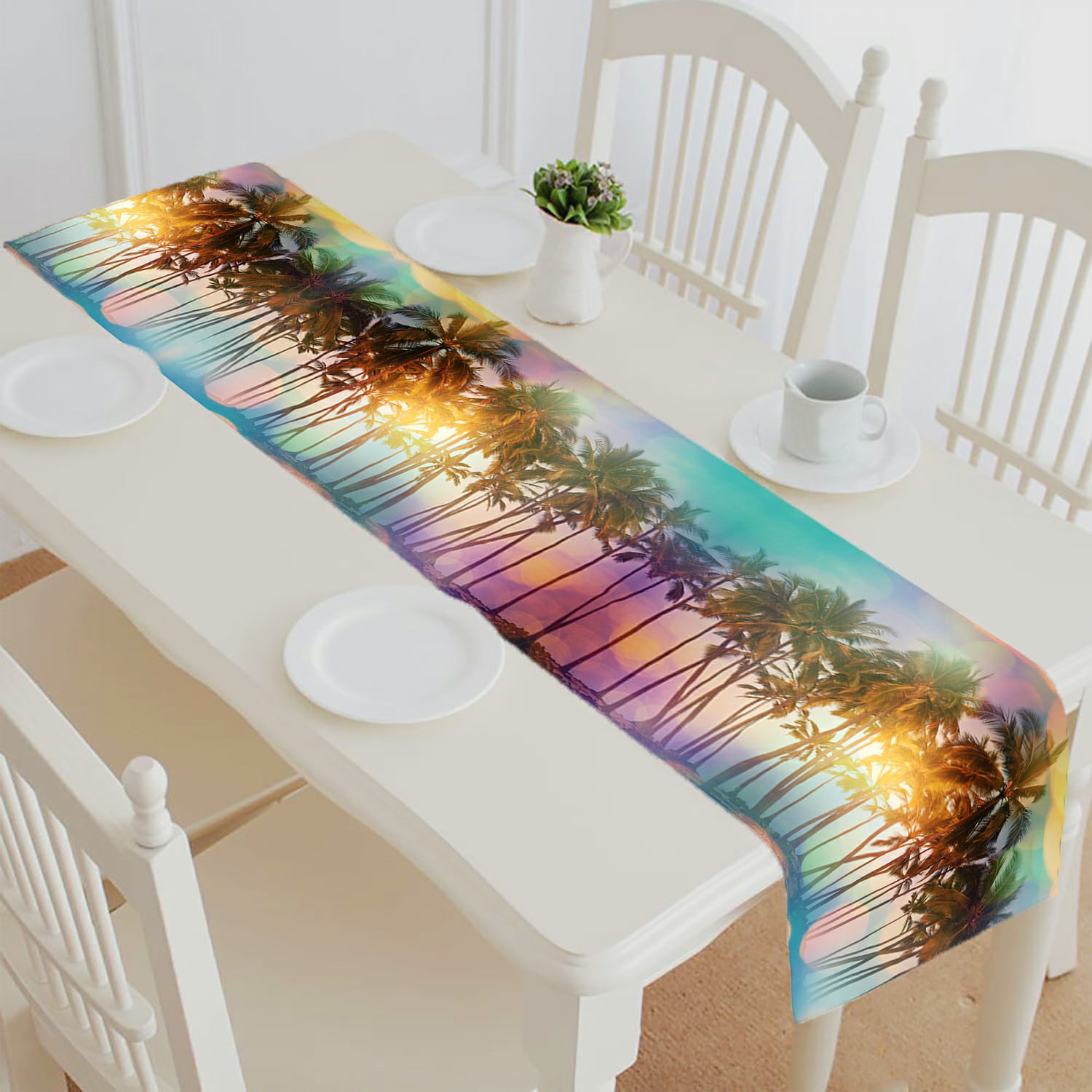 ABPHQTO Serenity Tropical Beach Instagram Filter Table Runner Placemat ...