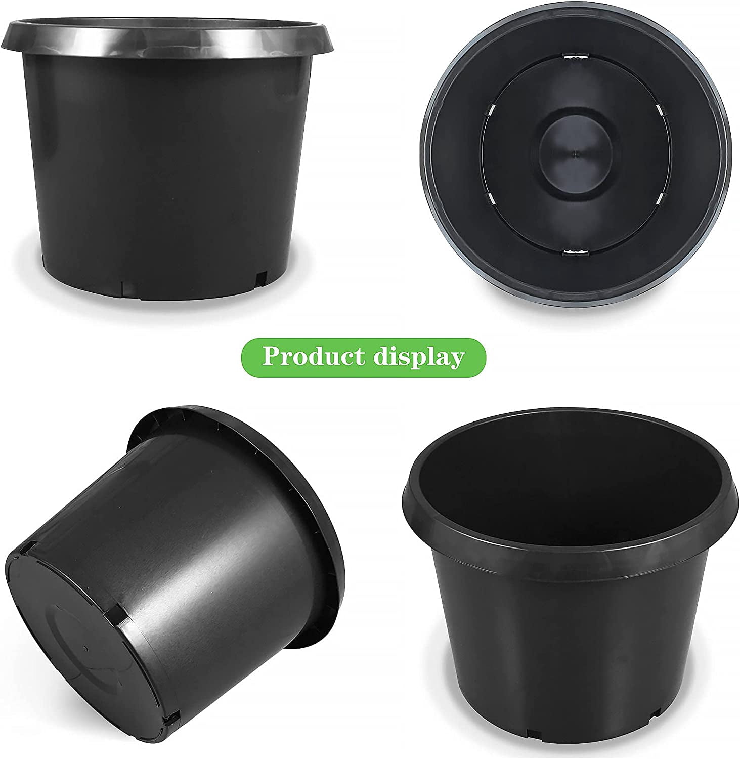 SHZAITOR Planter Nursery Pots 20 Gallon Pots for Plants, Injection Molded Plastic Nursery Pots, Plant Container 20 Gal 5-Pack