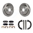 thumbnail image 1 of Transit Auto Rear Disc Rotors Semi-Metallic Pads and Parking Brake Shoes Kit for Car Cadillac ATS K8F-104650, 1 of 11