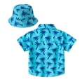thumbnail image 3 of Hienoo Little Boys Hawaii Beach Shirt Short Sleeve Button Down Shirt & Hat, Sizes 2-12, 3 of 5