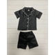 thumbnail image 2 of Pijamas con estampado de cuadros verdes navideños para bebé, ropa de dormir de manga larga con cuello de solapa y botones, camisa superior y pantalones, 2 of 4