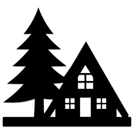 AFrame Cabin Forest Metal Wall Art Metal Signs Metal Outdoor Decor WallArt Decor Rustic Farmhouse Style Elegant Wall Hanging Home Decoration for Living Room Bedroom Office.