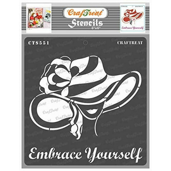 CrafTreat Embrace Yourself woman Stencil for Painting and Crafting - 6"x6"