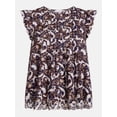 thumbnail image 6 of Scenario Women's and Women's Plus Short Sleeve Pleated Embroidered Printed Top, Sizes XS-4X, 6 of 6