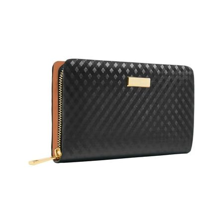 Centrifugal Clutch Shoes Genuine Leather Wallets For Women - Womens Ladies Clutch With Zipper RFID Blocking ()