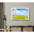 thumbnail image 2 of wall26 Canvas Print Wall Art Window View of Yellow Daisies &amp; Trees Nature Wilderness Photography Realism Rustic Scenic Colorful Relax/Calm Ultra for Living Room, Bedroom, Office - 16"x24&quo, 2 of 5