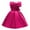 Hot Pink, variant on Fesfesfes Toddler Girls Dress Solid Color Temperament Bowknot Off Shoulder Pleated Skirt Birthday Party Gown Long Dresses