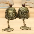 thumbnail image 4 of 2pcs Chinese Dragon/Fish Pattern Hanging Car Wind Chime Fortune Zinc Alloy Wind Bell with Hemp Rope, 4 of 9