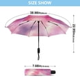 thumbnail image 3 of 21" Inch Auto Open Close Folding Umbrella Windproof Waterproof Full Print 8-Rib Compact Travel Umbrella for Rainy Days Pastel Pink Galaxy, 3 of 8