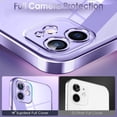 thumbnail image 3 of Crystal Clear Case for iPhone 12, [Not Yellowing] [Camera Protection] [Military Grade Drop Tested] Transparent Shockproof Protective Phone Case Soft Silicone Slim Cover, 6.1 inch, Purple, 3 of 16