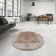 thumbnail image 4 of Ahgly Company Machine Washable Indoor Rectangle Industrial Modern Silver Pink Area Rugs, 7' x 10', 4 of 7