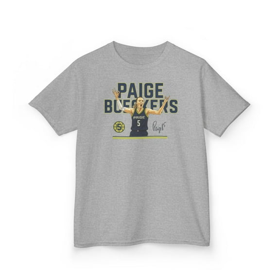 P-Bueckers #5 Basketball Cartoon Kids Heavy Cotton Tee-KWBPB506B-Sport Grey-XS