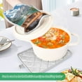 thumbnail image 3 of Yayeee Pot Holders Kitchen Heat Resistant with Pocket 7"x9.8" Cotton Oven Cooking Hot Pads, Lake, 3 of 7