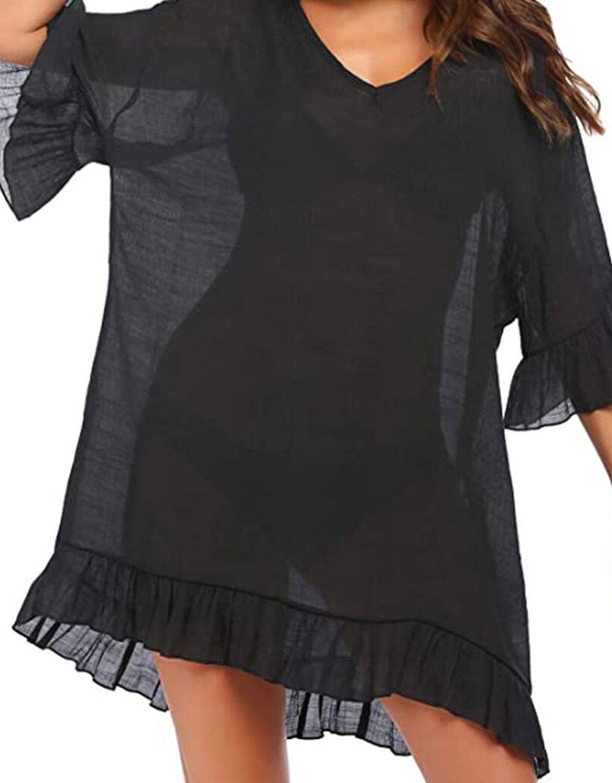 Swimsuit Cover Up for Women Plus Size Bathing Suit Cover Up Ruffled