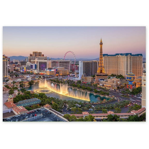 Awkward Styles Vegas Lovers Gifts American Party Decorations USA Poster Wall Art Las Vegas at the Morning Poster Photo Prints Urban Photo Collection Printed Photo Pictures Vegas Fine Art for Home