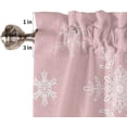 thumbnail image 5 of Christmas Kitchen Valances for Windows Christmas Pink Snowflakes 54" W x 18" L Window Valances Rod Pocket Short Curtains for Bathroom, Living Room, Bedroom, Farmhouse, Cafe, 5 of 6