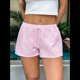 thumbnail image 5 of Pantalones Cortos Tipo Bóxer de Verano con Cintura Elástica, Cordón Ajustable y Estampado de Rayas para Mujer. Rosa S, 5 of 7