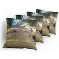 thumbnail image 5 of Ambesonne Tropical Throw Pillow Cover 4 Pack, Exotic Beach Photo, 20", Multicolor, 5 of 7