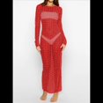 thumbnail image 2 of Vestido de Transparente con Perlas y Diamantes de Imitación para Mujer. Traje de Baño Tipo Bikini. Rojo S, 2 of 4