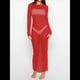 thumbnail image 2 of Vestido de Transparente con Perlas y Diamantes de Imitación para Mujer. Traje de Baño Tipo Bikini. Rojo S, 2 of 4
