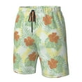 thumbnail image 3 of Wukai Tropical Flowers Print Beach Trunks with Compression Liner Swimsuit Quick Dry Beach Sports Shorts with Pocket-3X-Large, 3 of 8