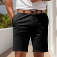 thumbnail image 2 of IhhxPro Men's Casual Shorts with Elastic Waist and Pockets, Business Belted Bermuda Quick Dry Lightweight Cotton Relaxed Fit Summer Travel Golf S-2XL, 2 of 9