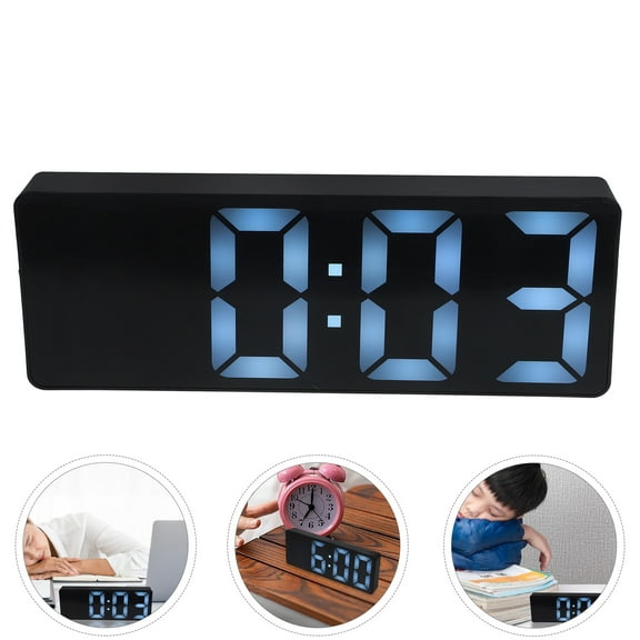 RENACLIPY Digital Alarm Clock Black LED Display with Loud Alarm for Living Room