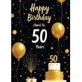 thumbnail image 4 of Golden 50th Birthday Celebration Banner Backdrop Party Decorations Happy Birthday Cheers to 50 Years Photography Props Birthday Party Decor Background, 4 of 8