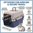 thumbnail image 4 of Freepet Hard-Sided Pet Carrier for Cats and Small Dogs, 20" Sturdy Travel Kennel with Secure Wire Door & 360° Ventilation, (Blue/Grey), 4 of 5