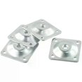 thumbnail image 4 of 4 Set Metal Leg Fixing Mounting Plates Feet Angled Level Brackets with Dowel Screws Table Sofa Chairs Pads Furniture Hardware, 4 of 5