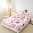 thumbnail image 4 of Manfei Pink Christmas Tree Bed Sheets for Child, Gingerbread Man King Sheets, Kawaii Blossoms Floral Sheet Set, Luxury Bedroom Decor, 4 Pieces, 4 of 7