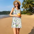 thumbnail image 3 of Easygdp Wisteria Flower para Vestido Transpirable de Mujer, Vestido Suelto de Manga Corta con Pliegues y Bolsillos para el Verano, 3 of 7