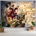 thumbnail image 3 of Tapiz de Navidad JAMW divertido Papá Noel en barco pirata 78W X 59L pulgadas, 3 of 4