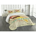 thumbnail image 3 of Ambesonne Ice Cream Quilted Bedspread Set 3 Pcs, Vintage Funky, Queen Size, Multicolor, 3 of 5