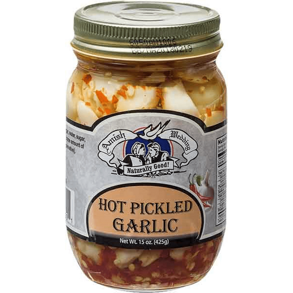 Amish Wedding Hot Pickled Garlic Cloves, 15 oz., 2 Jars