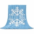 thumbnail image 2 of Hello Winter Throw Flannel Blanket 40x60In Snowflake Blue Super Soft Cozy Bed Blanket, Lightweight Plush Fuzzy Bed Throw for Bedroom Sofa Couch Living Room, 2 of 4
