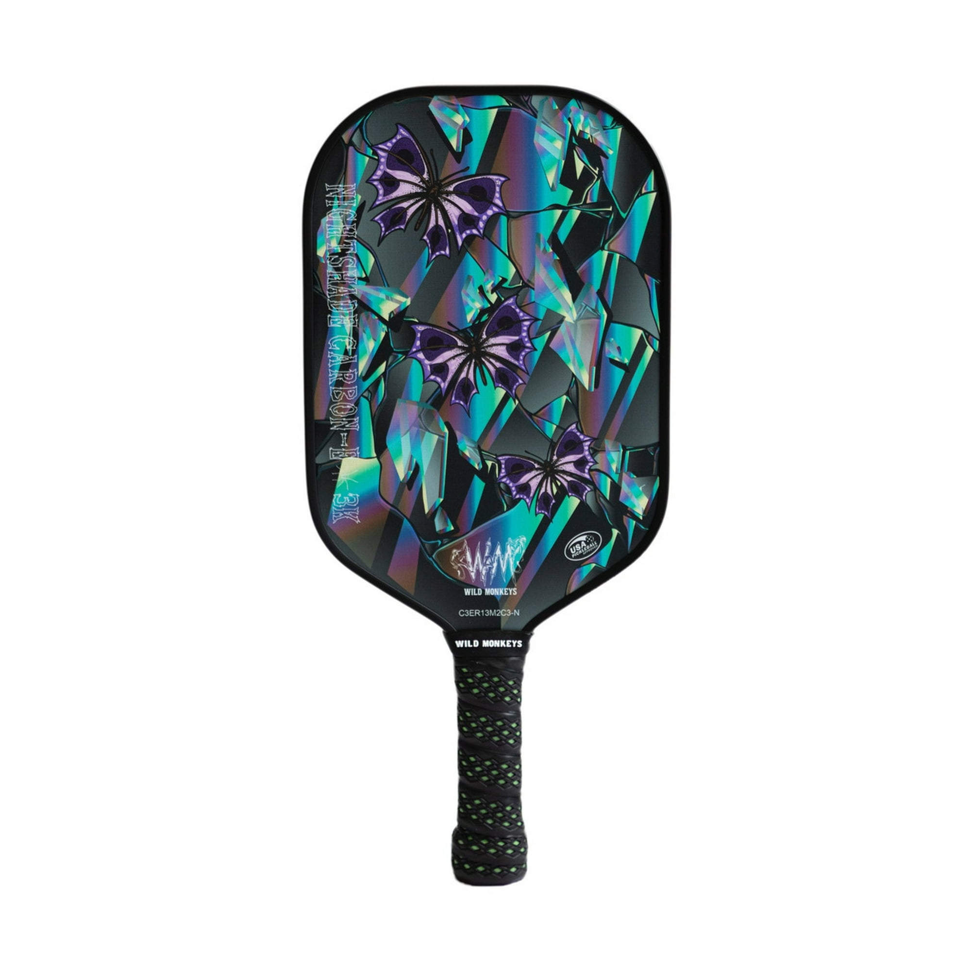 Wild Monkeys "Nightshade Carbon-E 3K" Elongated Body Heavyweight Carbon Fiber Pickleball Paddle