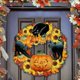 thumbnail image 4 of Diameter 30cm Reusable Sunflower Wreath for Thanksgiving Halloween Home Decor, 4 of 5