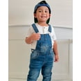 thumbnail image 3 of KIDSCOOL SPACE Baby Boy Girl Jean Overalls,Toddler Slim Cute Denim Dungaree,Blue,6-9 Months, 3 of 8