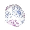 thumbnail image 2 of YFYANG Women's Double Waterproof Shower Cap, Purple Flower Graffiti Reusable Hair Cap for All Hair Styles and Head Sizes, 2 of 9