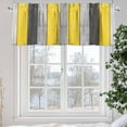 thumbnail image 5 of Coastal Style Valances for Windows, 42 x 12in, Vintage Gray Yellow Stripes Wood Texture Rod Pocket Kitchen Valance Curtain Light Filtering Window Treatments for Living Room Bedroom, 1 Panel, 5 of 7