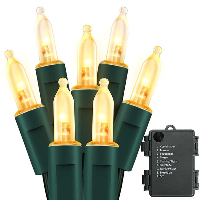 Cadena Led De Navidad Mini Luces De Cadena Con Pilas Con 8 Modos De Iluminación Luces De Cadena De Hadas Para Interiores Y Exteriores 50 Mini Luces Monstrate HA037420-00