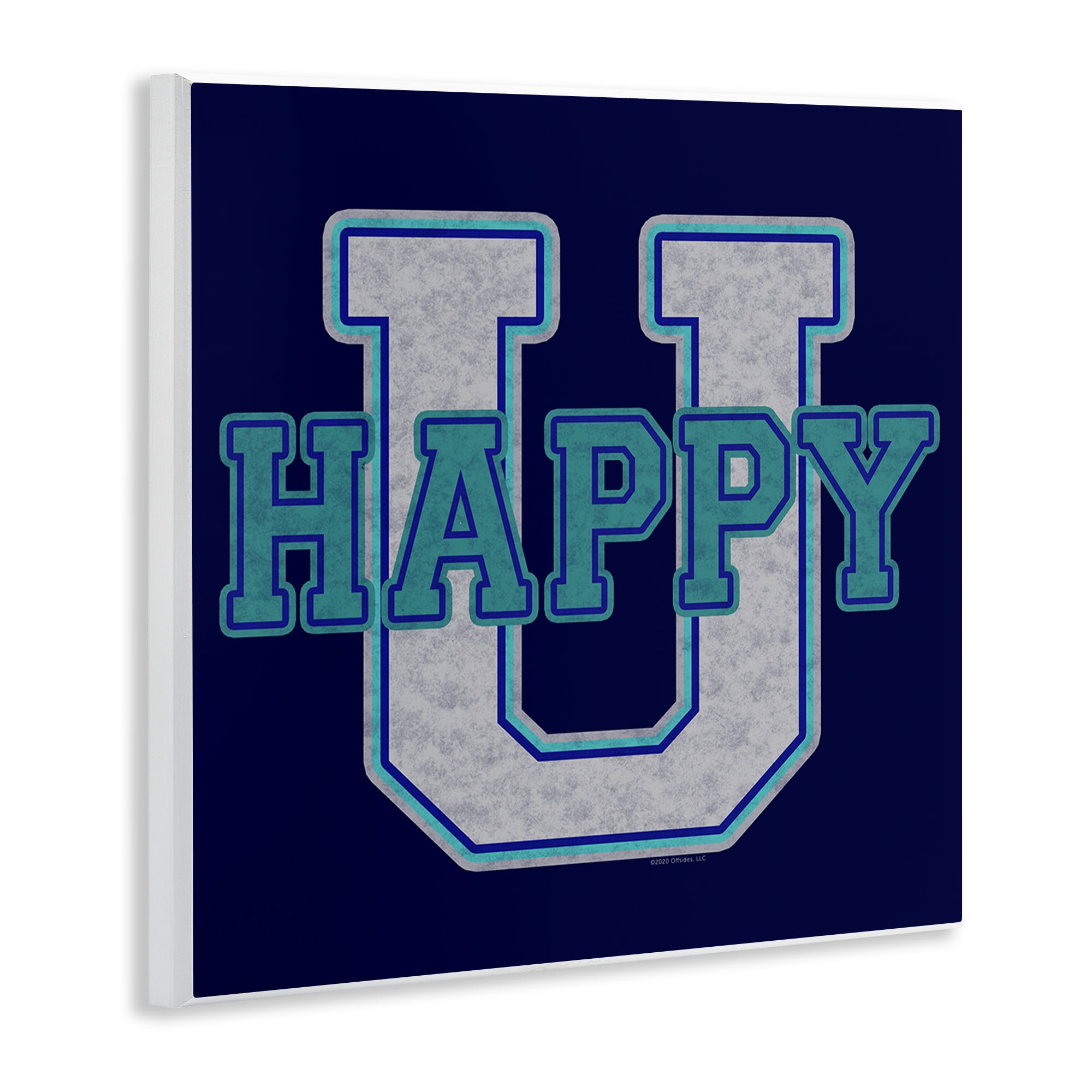 Stupell Industries Happy U Varsity Style Text & Numbers Painting Unframed Art Print Wall Art, 12 x 12