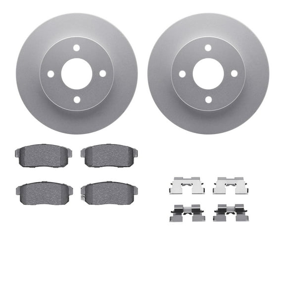Dynamic Friction Company Rear Geospec Brake Rotors with 5000 Advanced Brake Pads includes Hardware 4512-67098