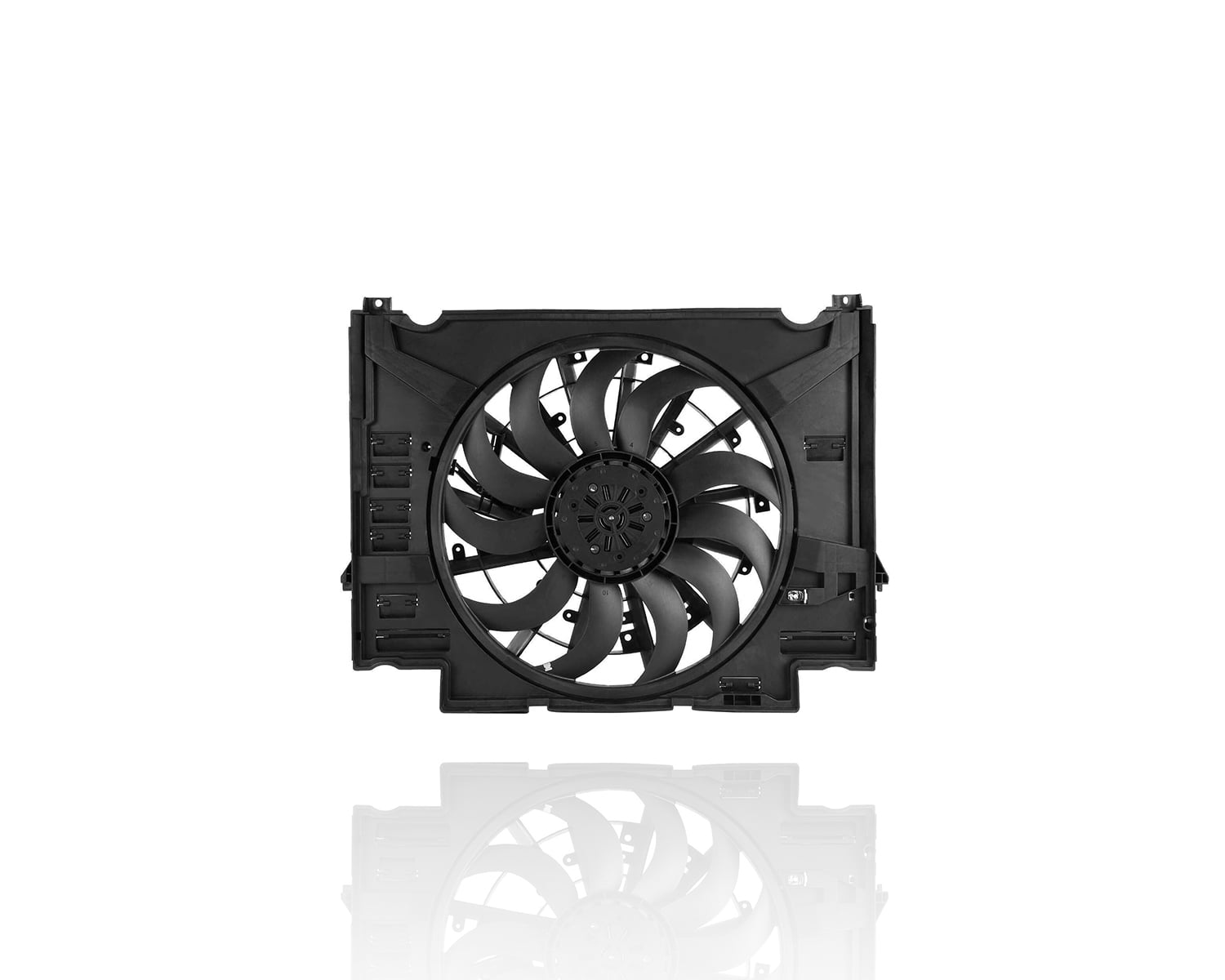 Radiator Fan Assembly - Compatible with 2012 - 2016 Land Rover Range Rover Evoque 2013 2014 2015