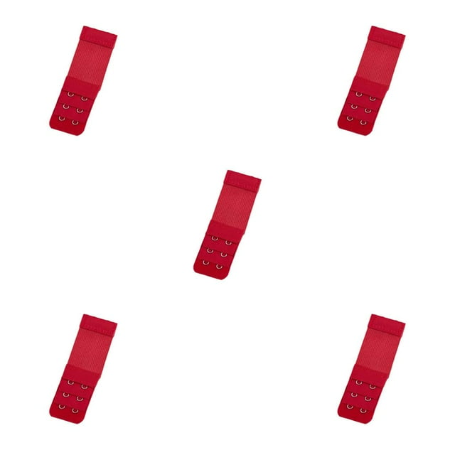 ZheElen Extension Strap Bra Extenders Breathable Buckle 2 Hooks Accessories Stretchy Adjustable Replacement Gadgets 3 Rows wine red 5Set