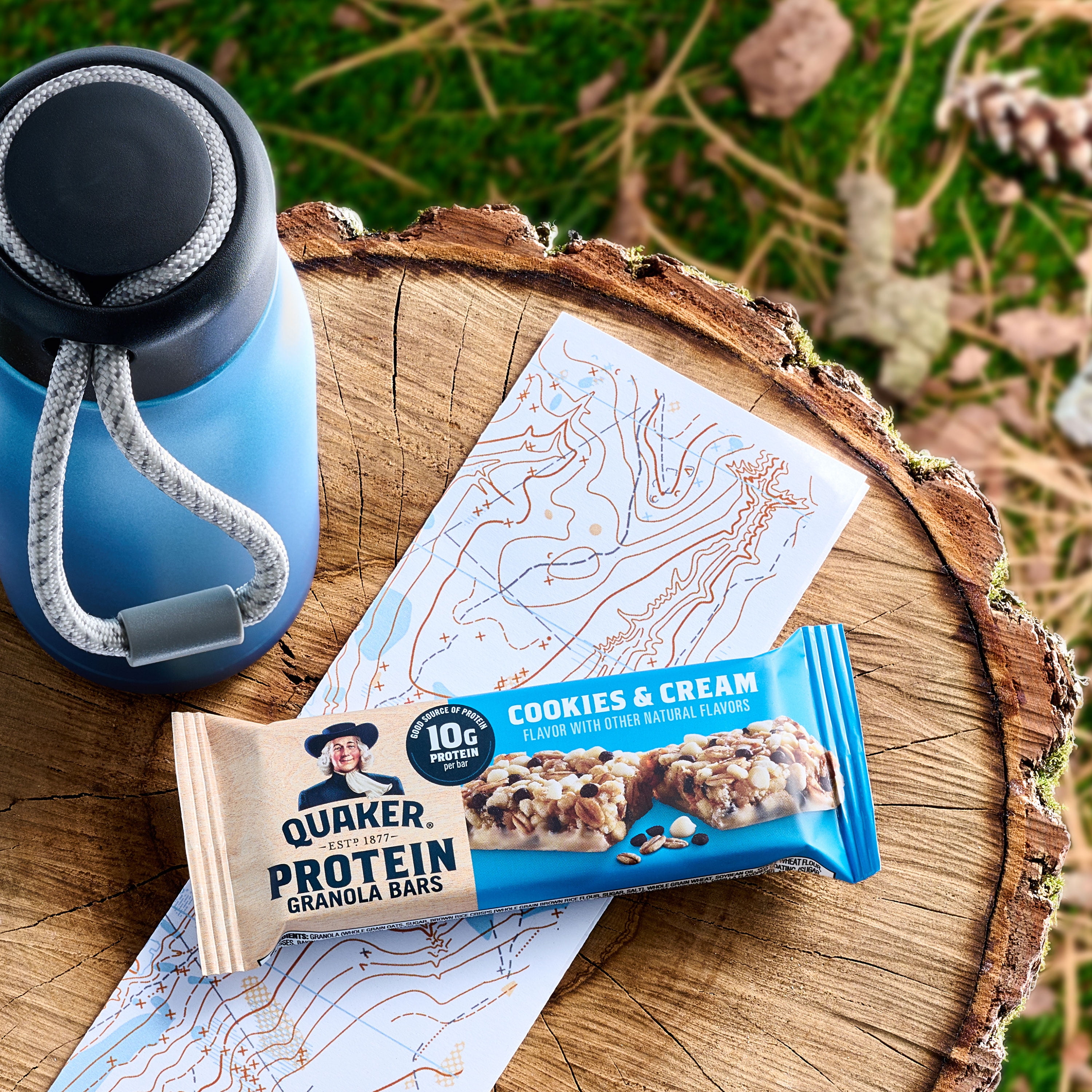 (2 pack) Quaker Protein Granola Bars, Cookies & Cream, 1.41 oz, 5 Count