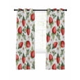 thumbnail image 3 of Summer Fruits Blackout Curtains 2 Panels Watercolors Strawberries Flowers Leafs Rustic Thermal Insulated Grommet Window Curtains for Bedroom Living Room 27.5"x39", 3 of 9