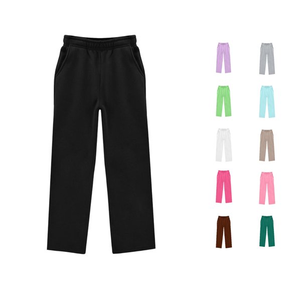 WERYOUNG High Waisted Soft Stretch Casual Pants For Girls With Pockets Lightweight Everyday Wear Straight Leg Trousers Breathable Bottom 5-6 Years