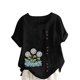 thumbnail image 1 of Túnica de Manga Corta Tops para las Mujeres Océano Pescado Impreso Blusa, Ropa Casual Ver Botón Arriba Camiseta, 1 of 4